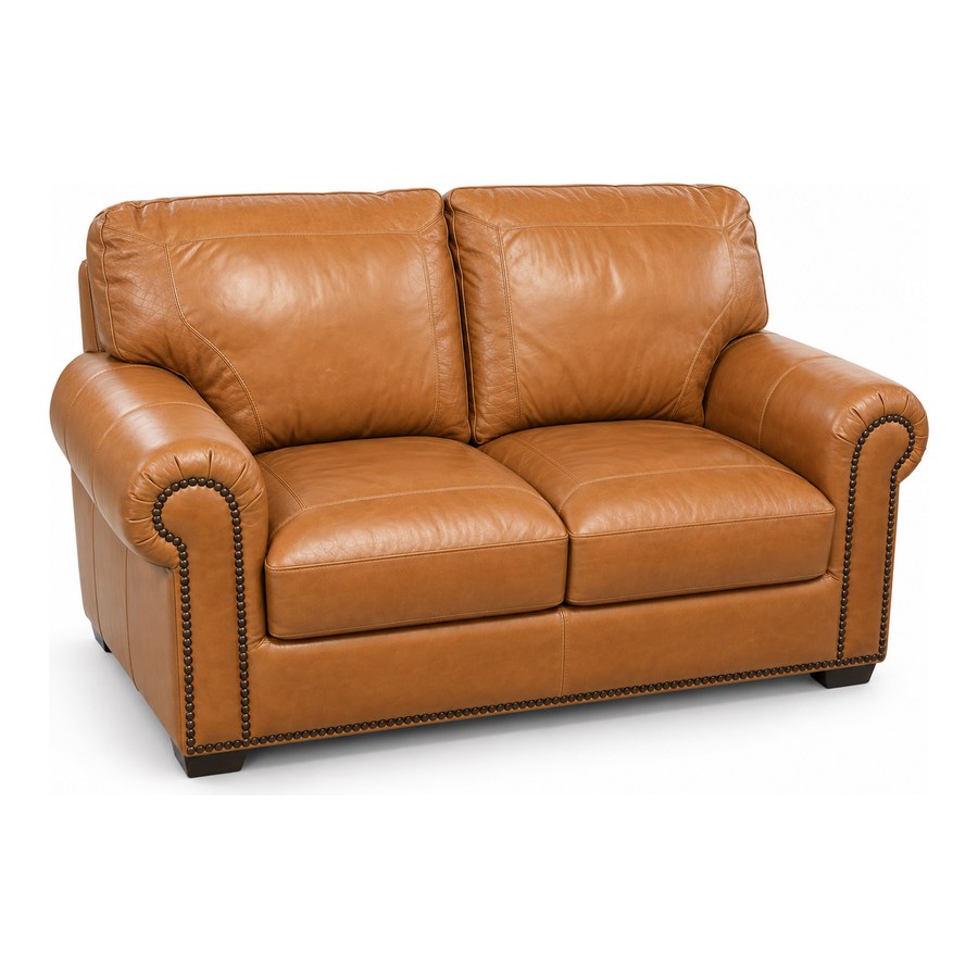 Cognac Leather Loveseat