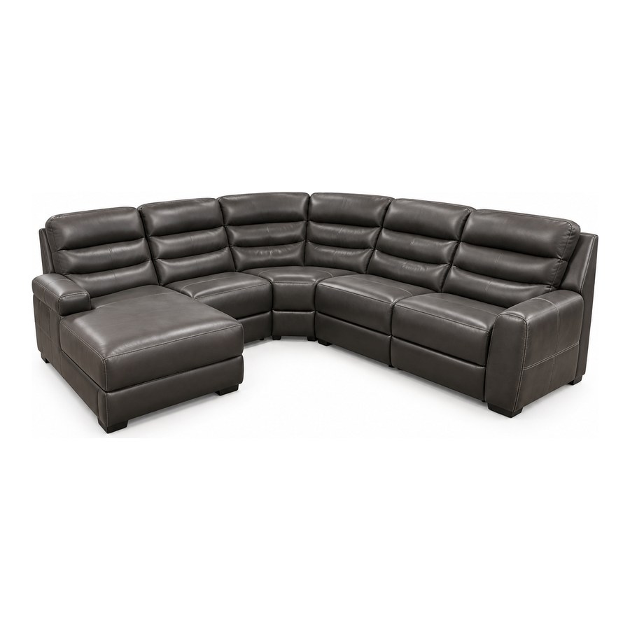 Gray Leather Sectional