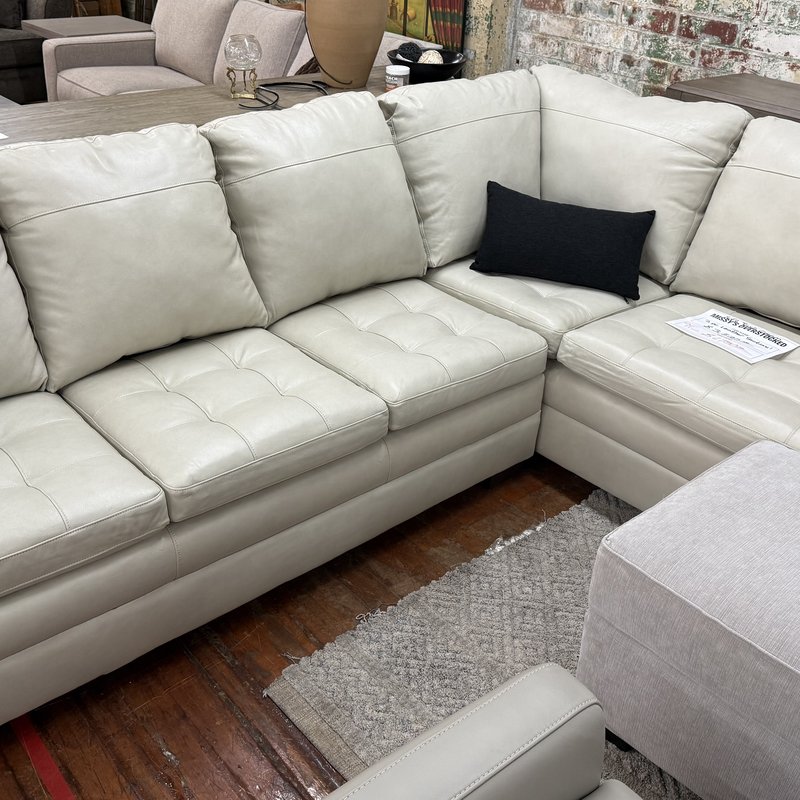 Leather sectional on the store floor